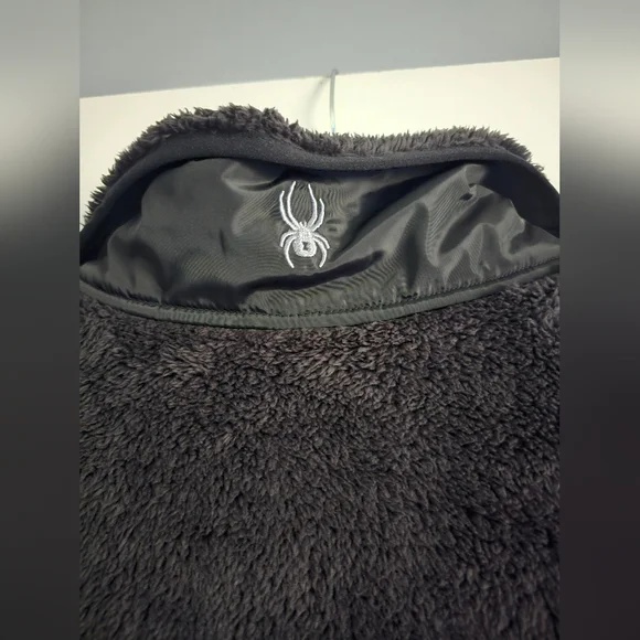 Spyder Cozy Faux Fur Pullover Jacket-Black-Size Large-NWT - Picture 10 of 11